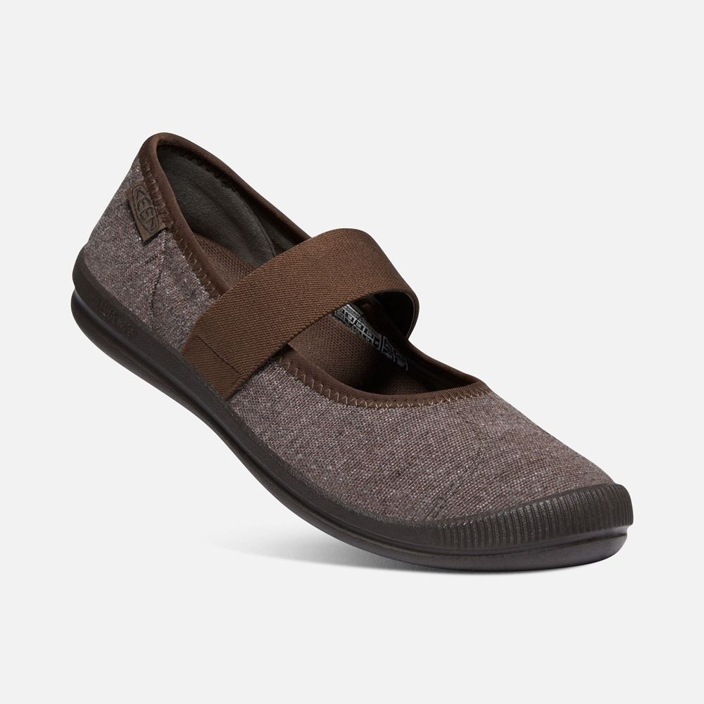 Slip-On Keen Femme Marron | Lorelai Mary Jane Toile Shoess | PTLKB-9072